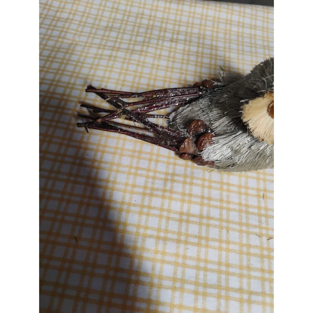 Owl Figurine Styrofoam Ornament Bristle Twigs